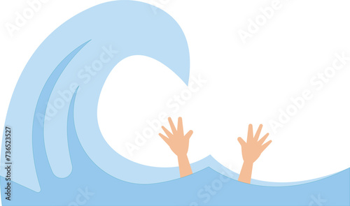Businessman Drowning and struggle, Overwork struggle or life saver concept,  
