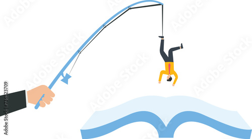Diving Into Water and struggle, Overwork struggle or life saver concept,  
