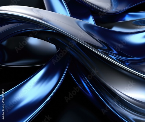 Blue and silver abstract background. Generative AI. © serg3d