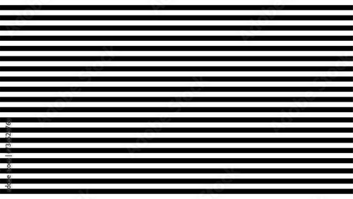 Black and white monochrome horizontal stripes pattern. Simple design for background. Uniform lines in contrasting tones creating visual rhythm and balance. Optical illusion. Vector,