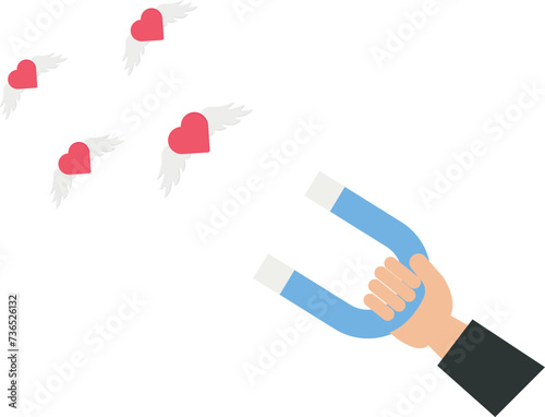 Love - Emotion Attraction connection, Passion of work and feelings love concept,
