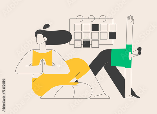 Yoga school abstract concept vector illustration.