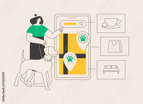 Pet friendly place abstract concept vector illustration.