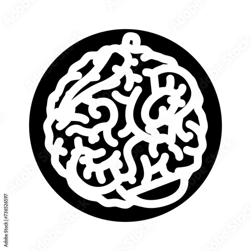pad thai cuisine glyph icon vector illustration