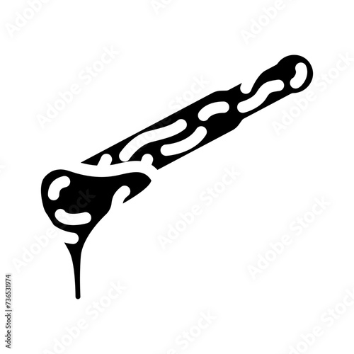 waxing spatula hair salon glyph icon vector illustration