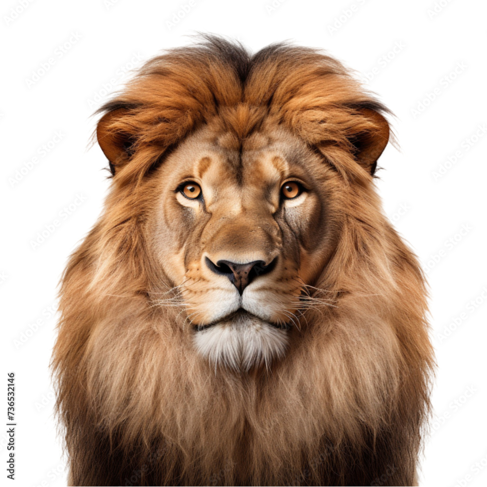 lion isolated on white background. With clipping path.