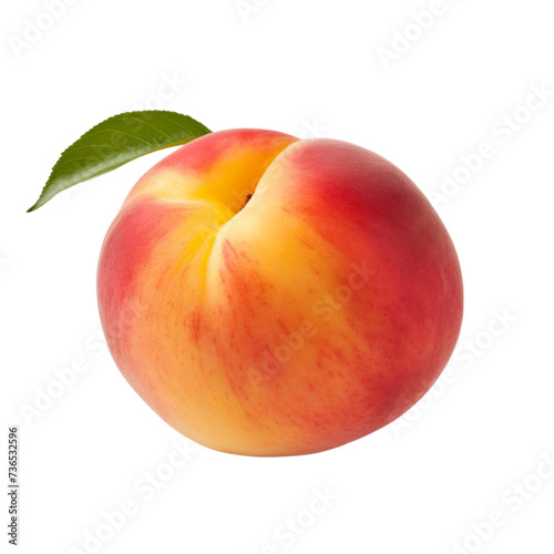 peach isolated on white background. With clipping path.