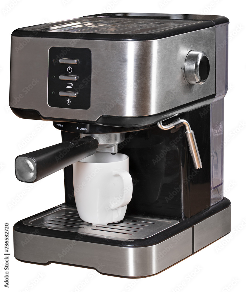 Coffee machine with a flask on an isolated background. Coffee machine with a flask on an isolated background.