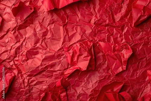 Red crumpled paper background