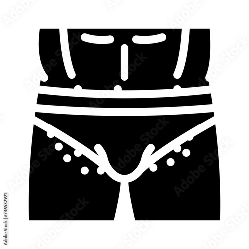 bikini hair removal male glyph icon vector illustration