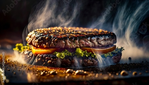 juicy burger, grilled burger, burger close up, copyspace