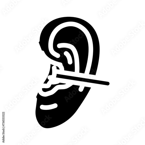 ear hair removal glyph icon vector illustration