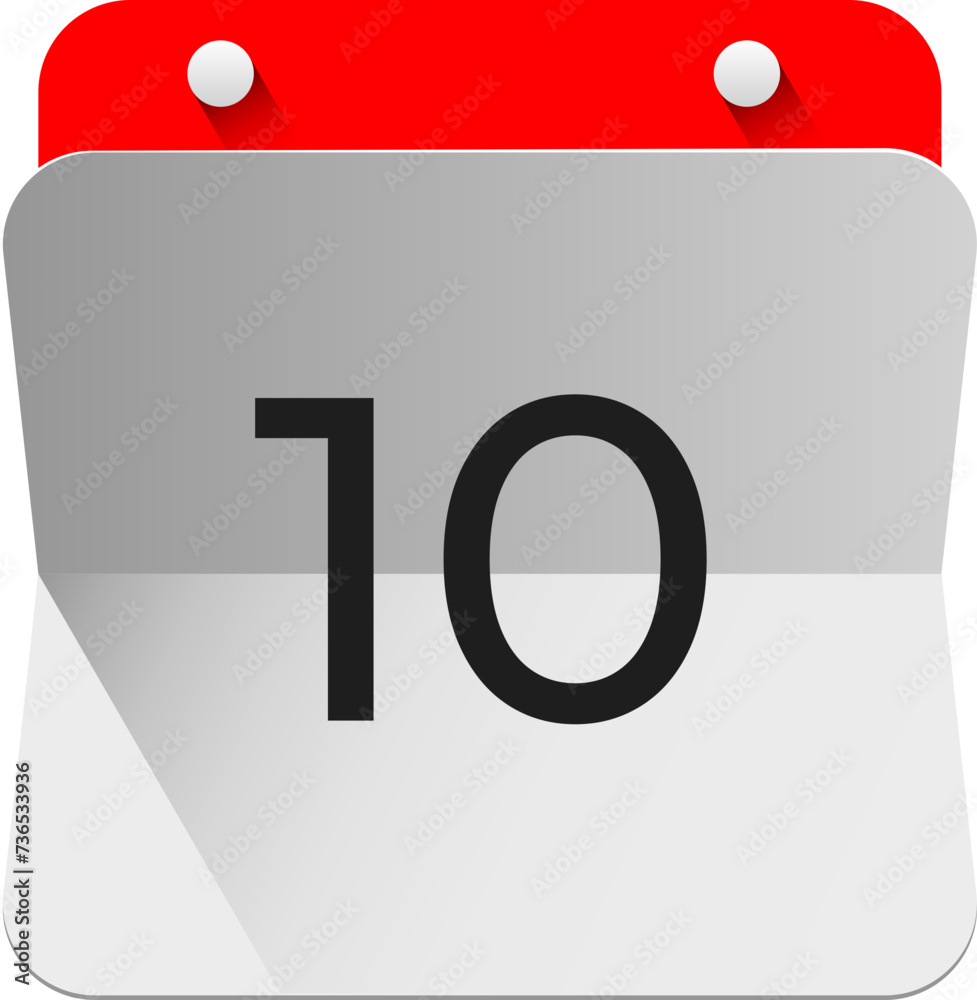 Vector simple icon calendar, weekend 31 day of the month, collection of calendar symbols.