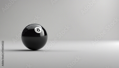 No. 8 black billiard ball on isolated white background

 photo