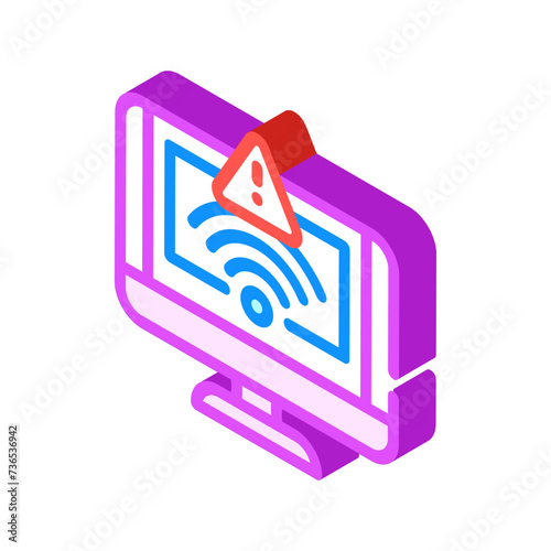 network troubles repair computer isometric icon vector illustration