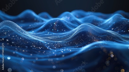 Computer Generated Image of a Water Wave. Generative AI.