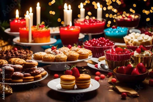 christmas cookies and candles