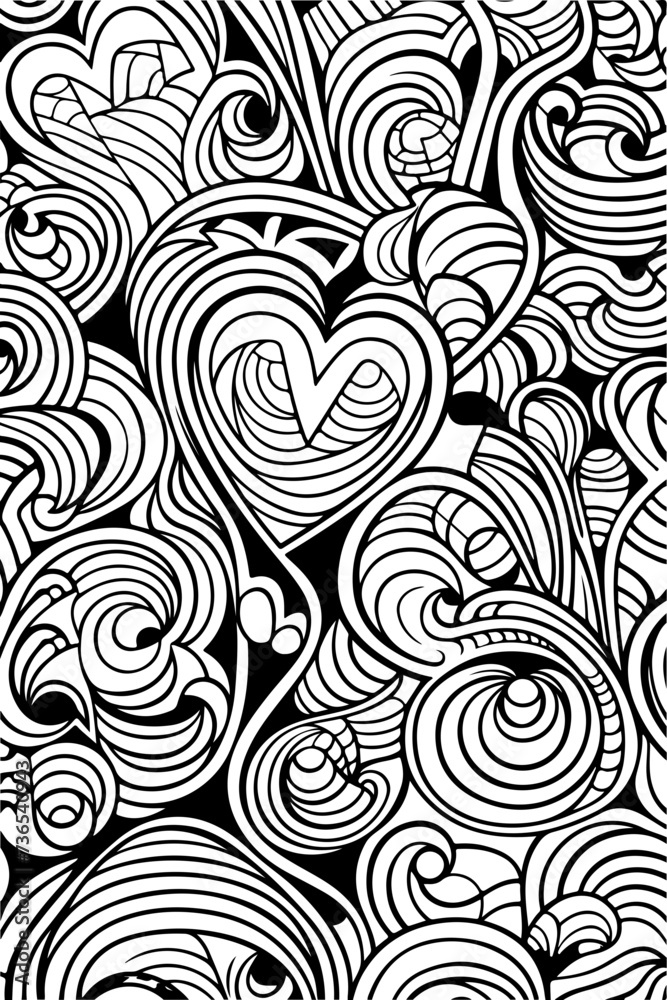 Fototapeta premium Malbuchseite für Erwachsene