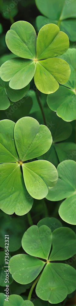 Illustration of lucky clovers st patrick's 4 leaf clover vertical banner Illustration of lucky clovers st patrick's 4 leaf clover vertical banner
