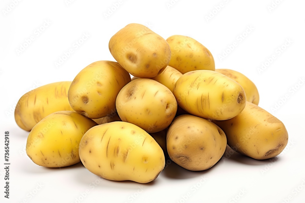 Fresh potatoes isolated on white background