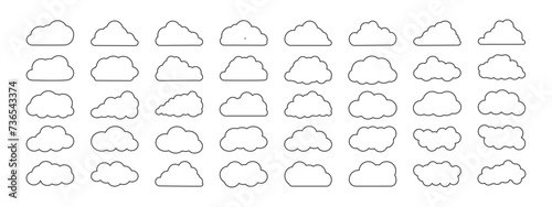 Collection of cloud icons  shapes  stickers. Set of Clouds  symbol for your website design  logo. Vector graphic element.