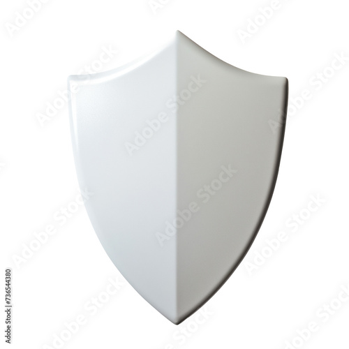 Free Download Glossy White Shield Isolated on a Transparent 
 Background for Security Concepts. - GFXLoad