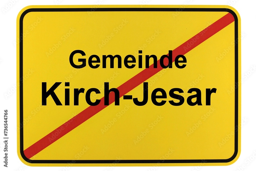 Illustration eines Ortsschildes der Gemeinde Kirch-Jesar in Mecklenburg-Vorpommern Illustration eines Ortsschildes der Gemeinde Kirch-Jesar in Mecklenburg-Vorpommern