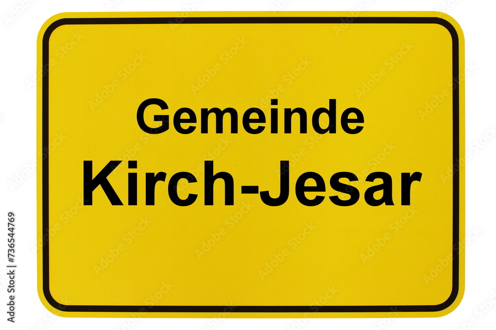 Illustration eines Ortsschildes der Gemeinde Kirch-Jesar in Mecklenburg-Vorpommern Illustration eines Ortsschildes der Gemeinde Kirch-Jesar in Mecklenburg-Vorpommern