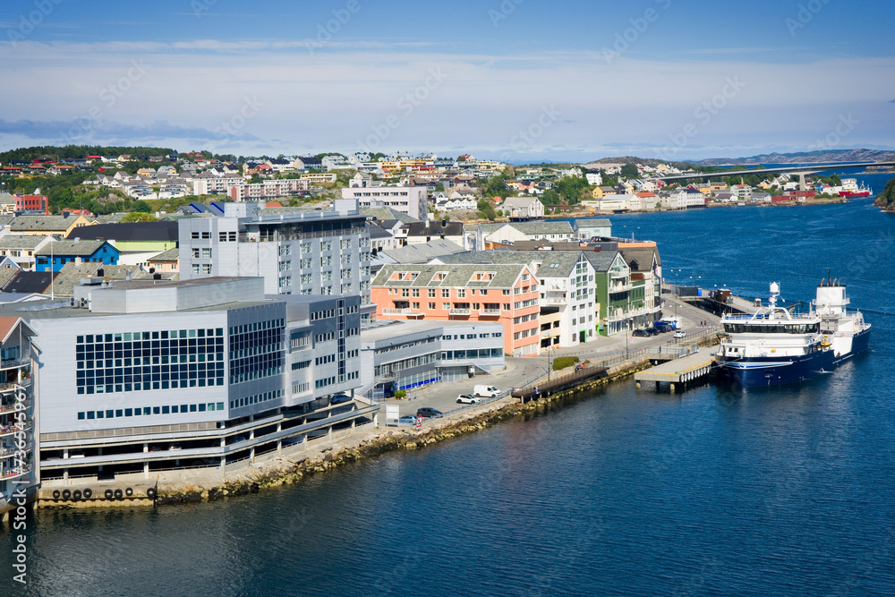Ship moored at the Kristiansund quay, Norway