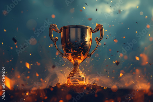 Winning a trophy concept, winner, best candidate, achievement