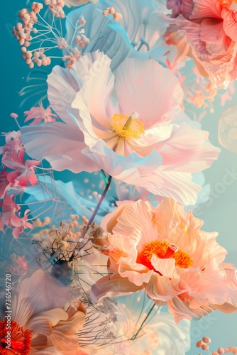 Vibrant petals bloom into a mesmerizing painting, capturing the delicate beauty of a flower with the artistry of a plant