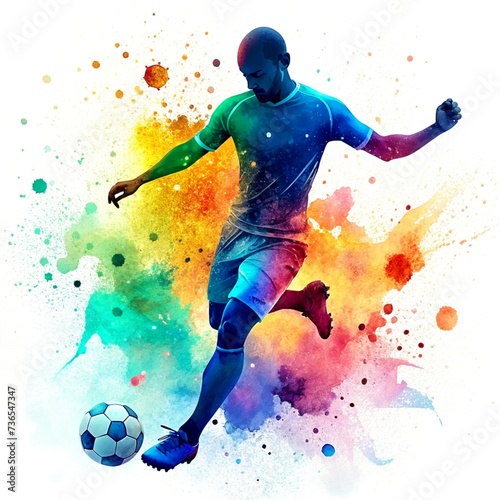 soccer colorful drops splashing