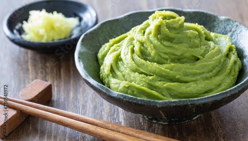 wasabi japanese horseradish is a japanese condiment which is used in sushi and sashimi photo