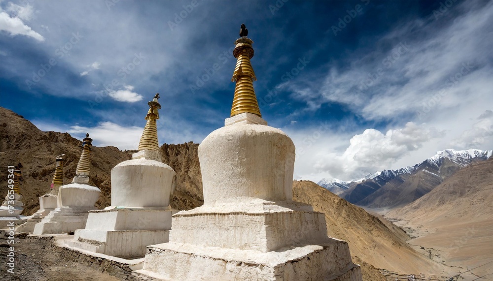 stupas of the lamayuru monastery yuru gompa leh district ladakh himalayas jammu and kashmir northern india