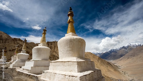 stupas of the lamayuru monastery yuru gompa leh district ladakh himalayas jammu and kashmir northern india photo