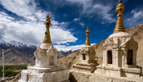 stupas of the lamayuru monastery yuru gompa leh district ladakh himalayas jammu and kashmir northern india photo