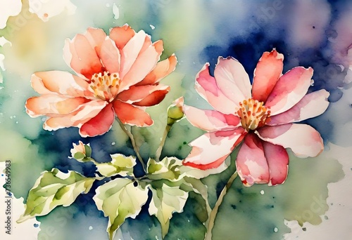 flowers watercolour painting 
