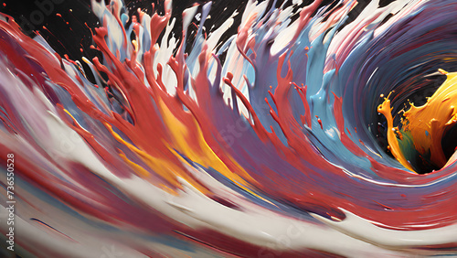 Dramatic and Explosive whirl of Paint. Abstract Colour Dynamics