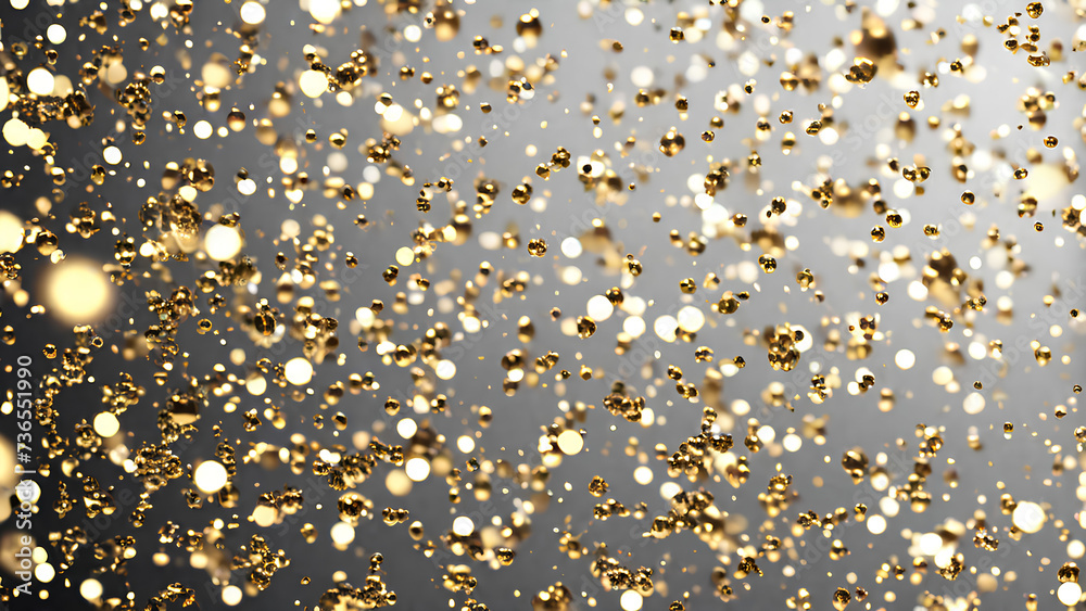 Illustration of Golden Oil drops in the water. abstract background graphics source