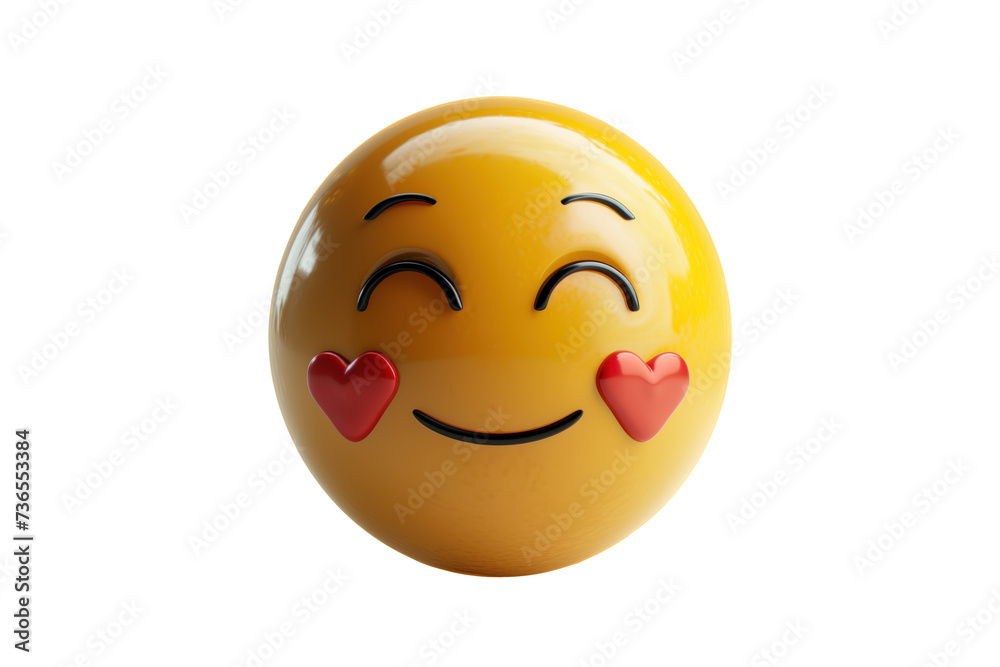 Fototapeta premium In-love emoji isolated on white