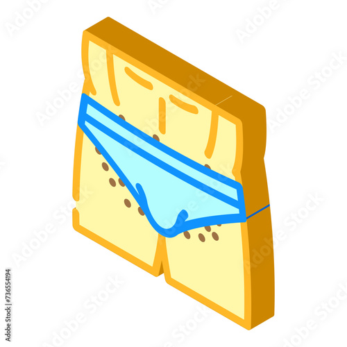 bikini hair removal male isometric icon vector illustration