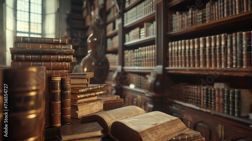 An enchanting scene of a vintage library filled with antique books, evoking a sense of nostalgia and reverence for the timeless treasures found in literature, photographed in vibrant