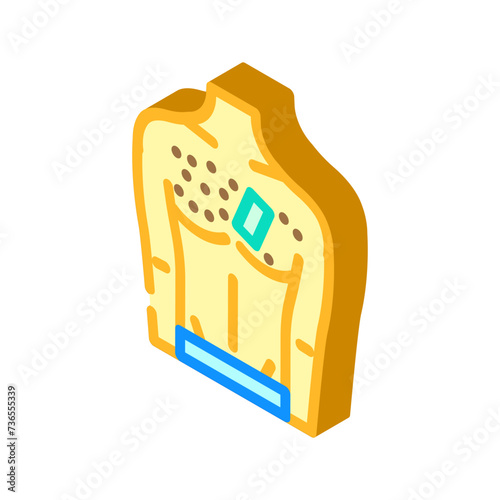 chest waxing male depilation isometric icon vector illustration
