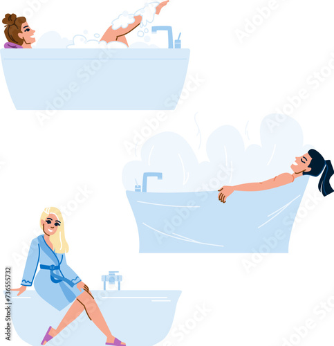 body bath woman vector