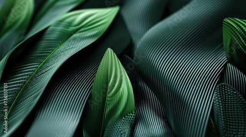 green leaves carbon fiber texture background photo