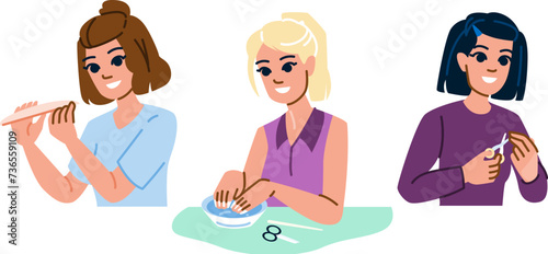 beauty nail care woman vector