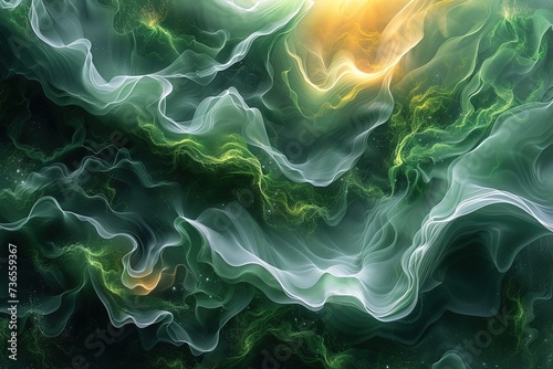Abstract organic green wavy background.