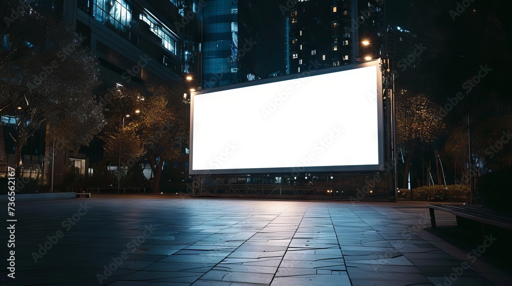 Blank outdoor Event advertisment screen for marketing purpose, Empty LED screen for event advertisment, white LED screen mockup