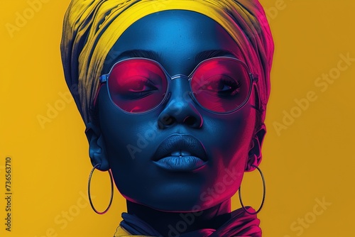 Modern poster with african woman.