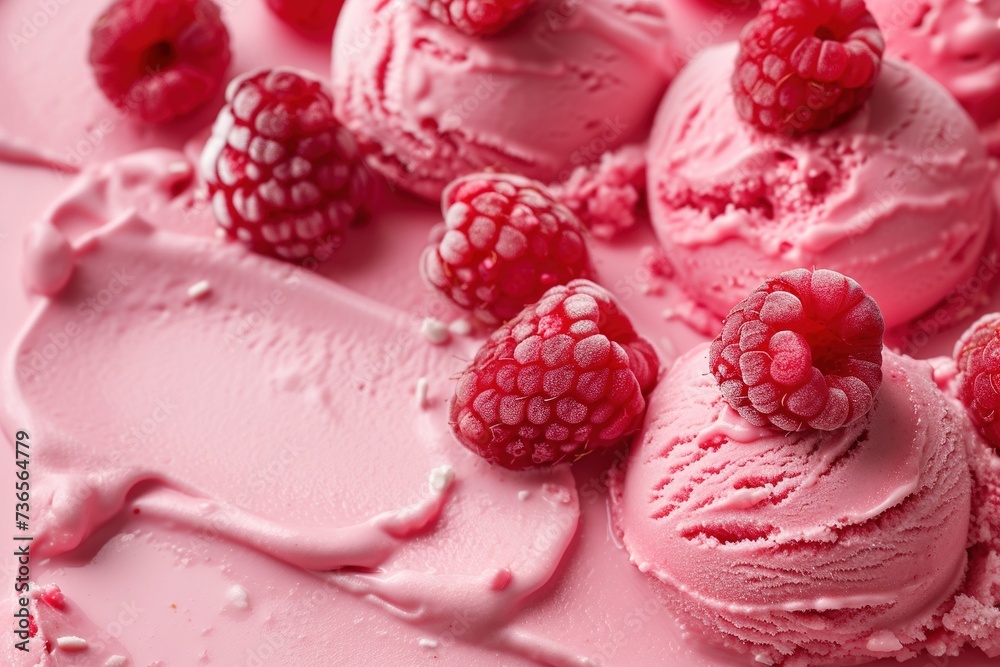 Raspberry ice cream background. Raspberry ice cream background.